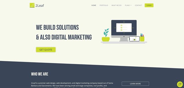 Screenshot of 2Leaf site