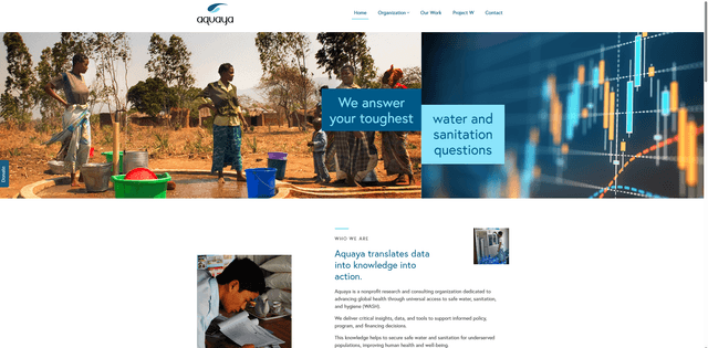 Screenshot of Aquaya.org site
